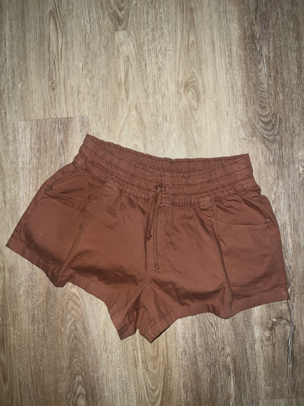 aerie Boho Brown Drawstring Smocked Waist Shorts